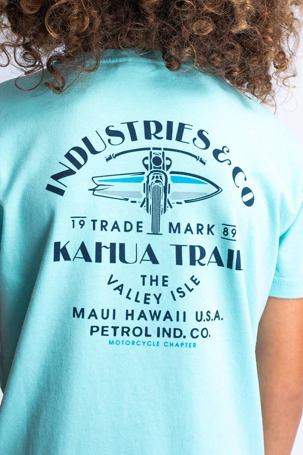 Petrol Industries T-shirt aqua blauw