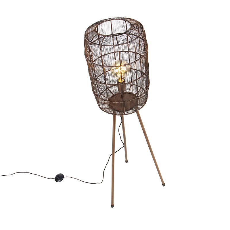 Moderne vloerlamp tripod koper - Redo
