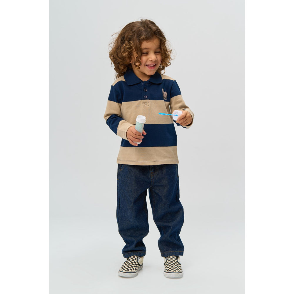 Køb THE NEW Siblings Navy Blazer Striped Rinon L_S Pique Polo