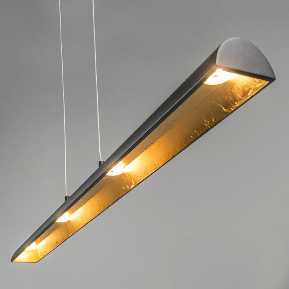 Qazqa hanglampen balo zwart geïntegreerde led