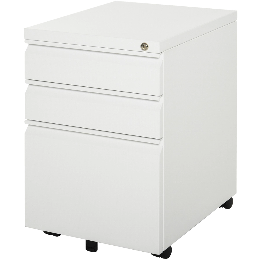 Vinsetto Rollcontainer mit Schubladen und Ablagefläche weiß