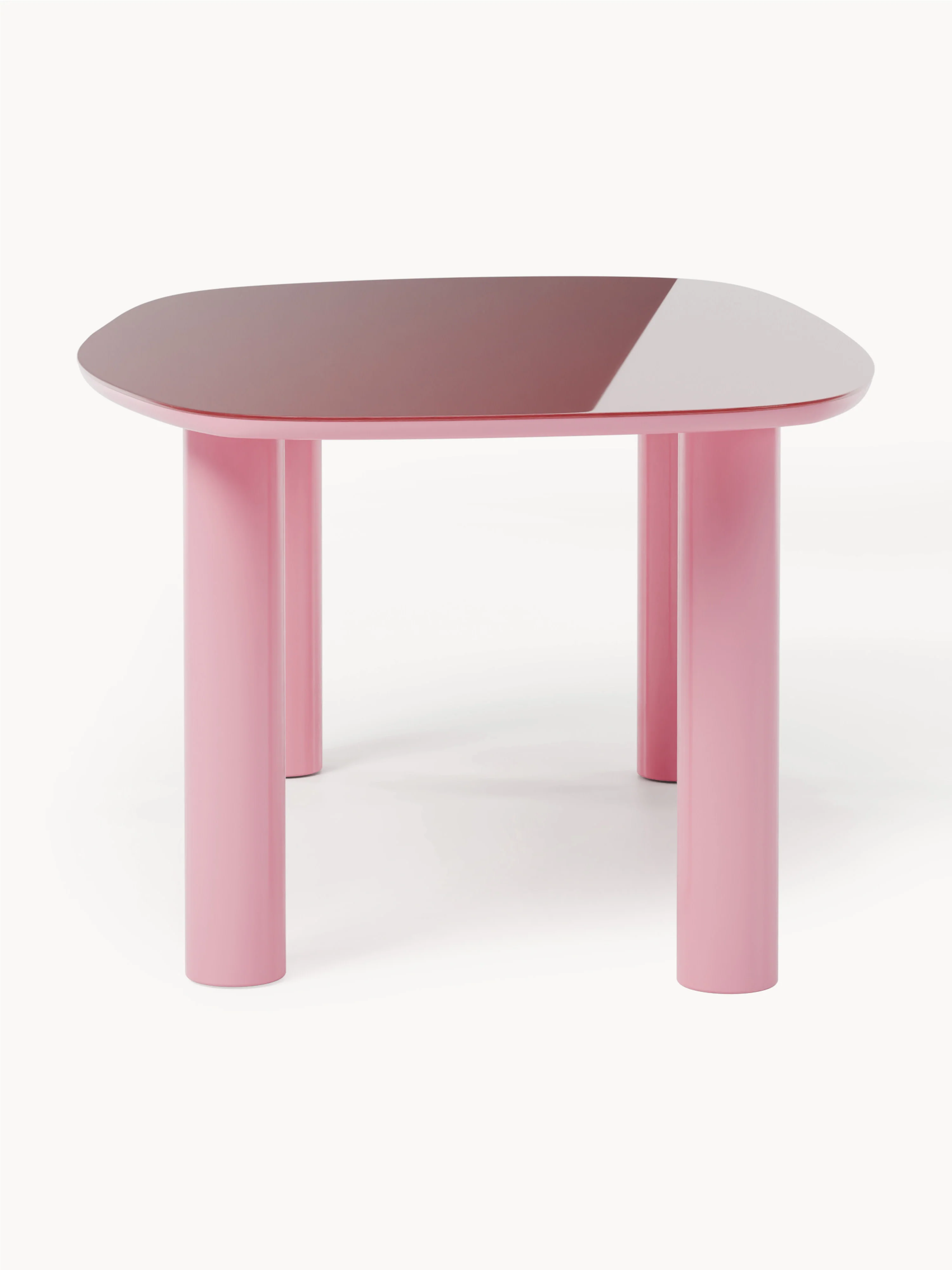 Organische eettafel Beni met glazen tafelblad 1
