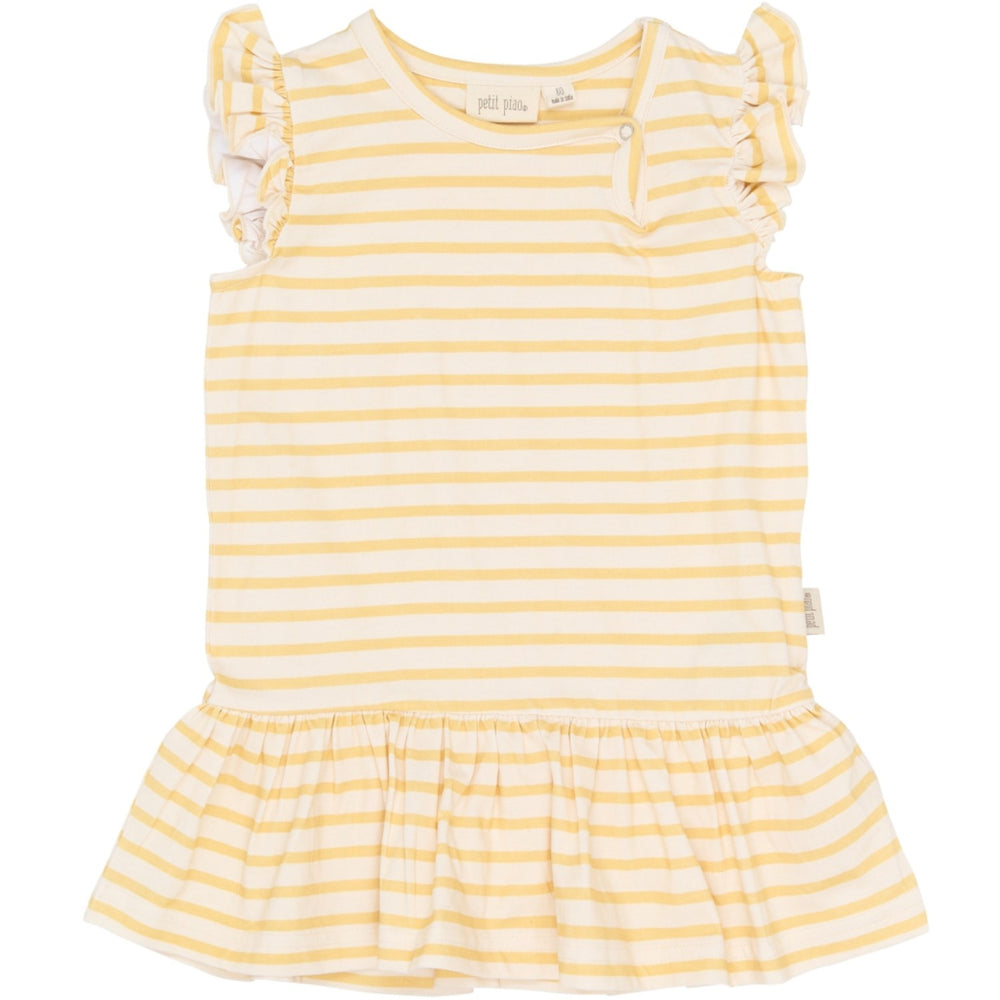 Køb Petit Piao Dusky Citron Striped Ppsun S_L Kjole