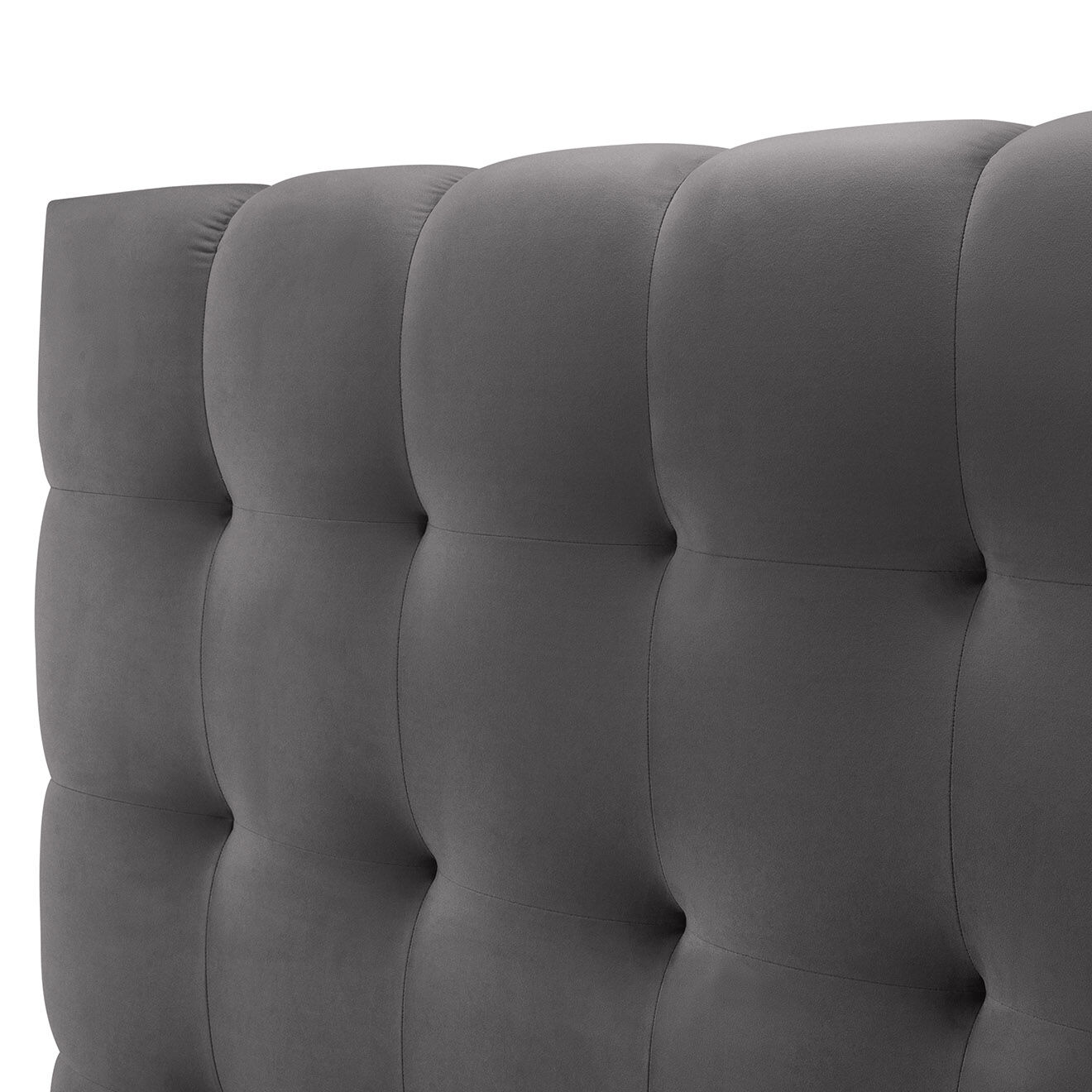 Cosmopolitan Design Lit avec coffre de rangement Bali Velours gris - 140x200 cm