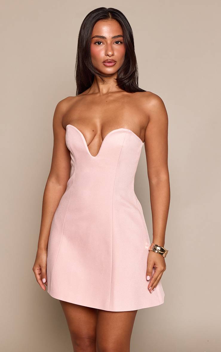 Rose Bébé Robe Mini Évasée Petite Taille À Encolure Cœur