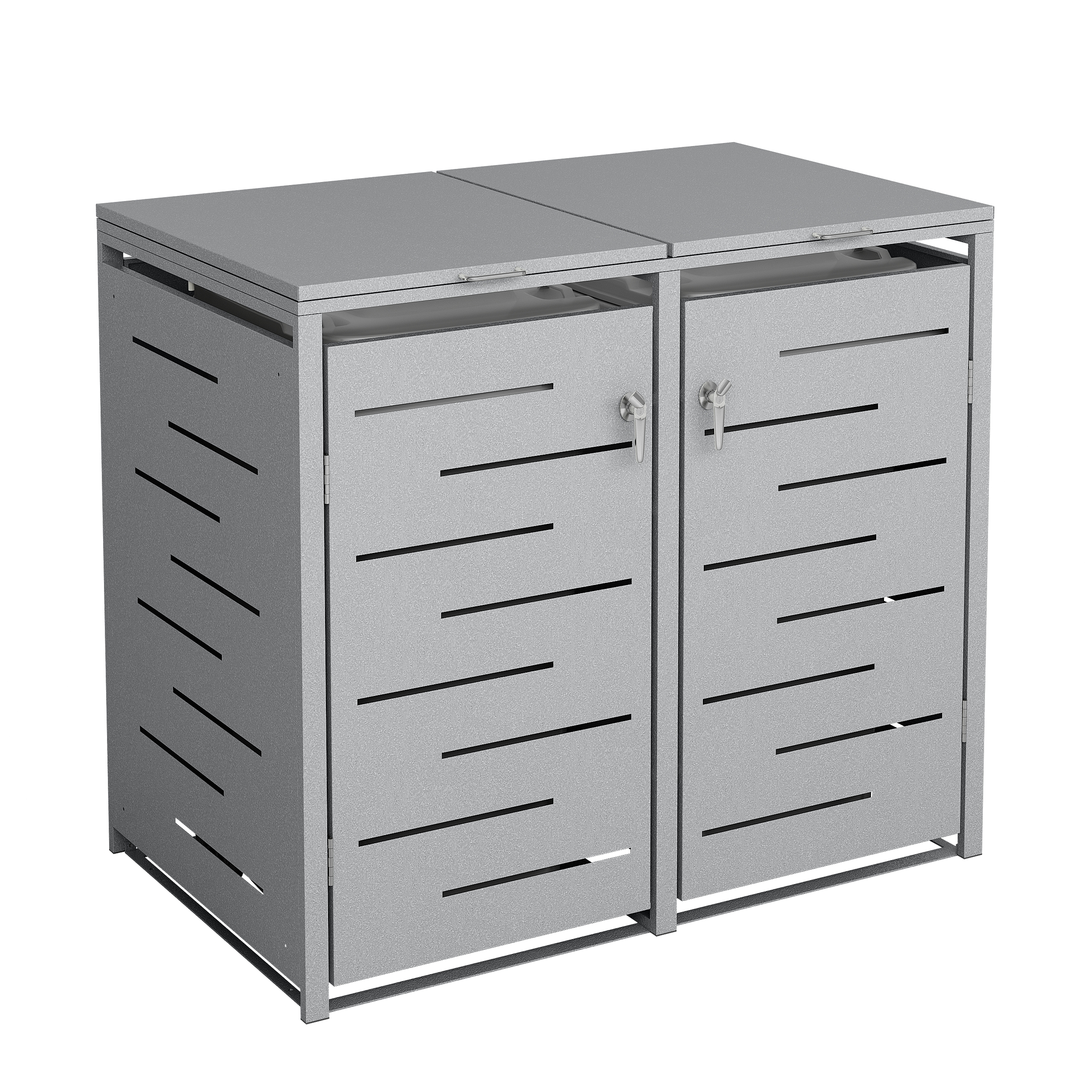 Mülltonnenbox 480L silber