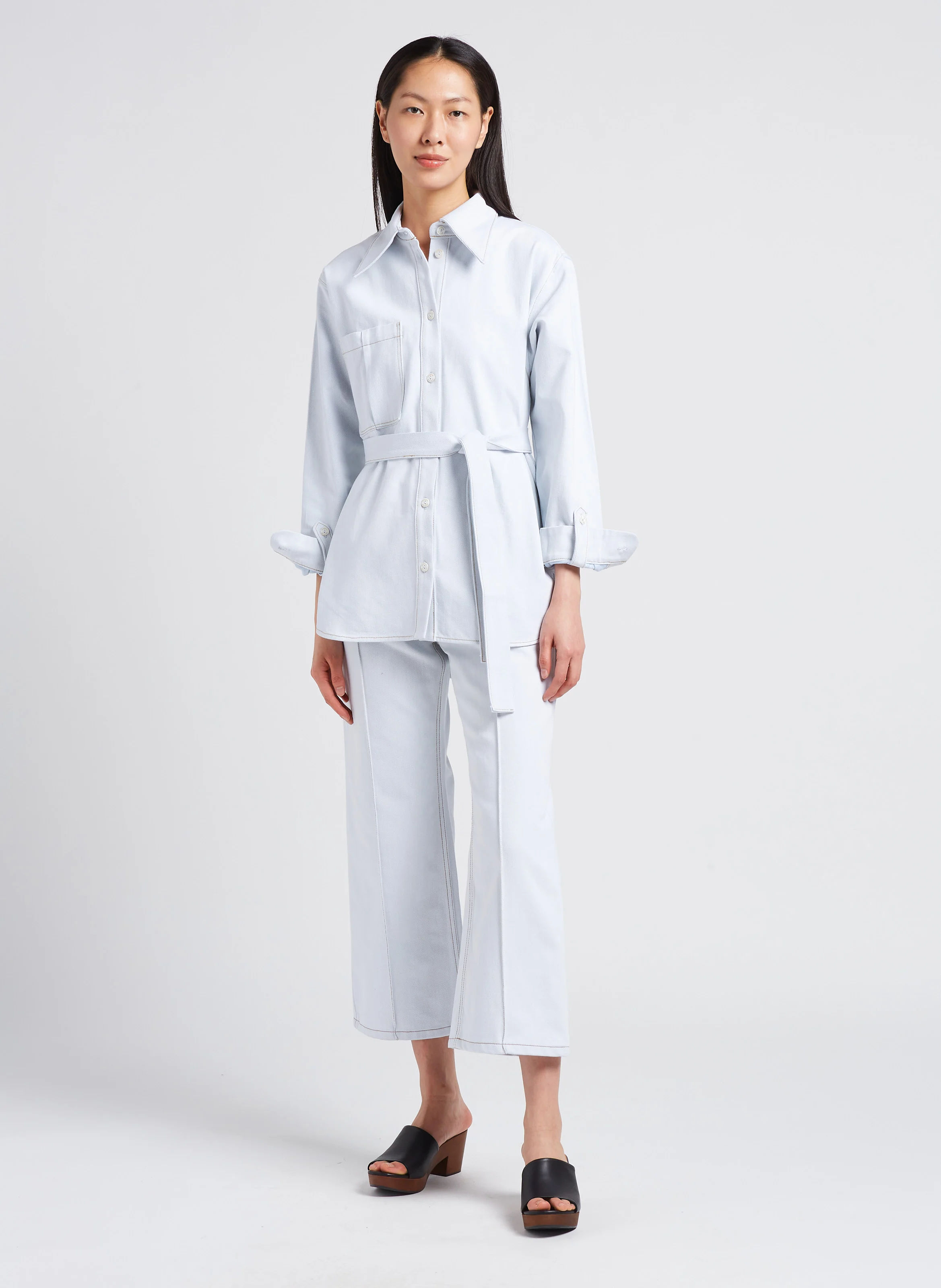 HUARTE - Jean flare taille haute | Vert