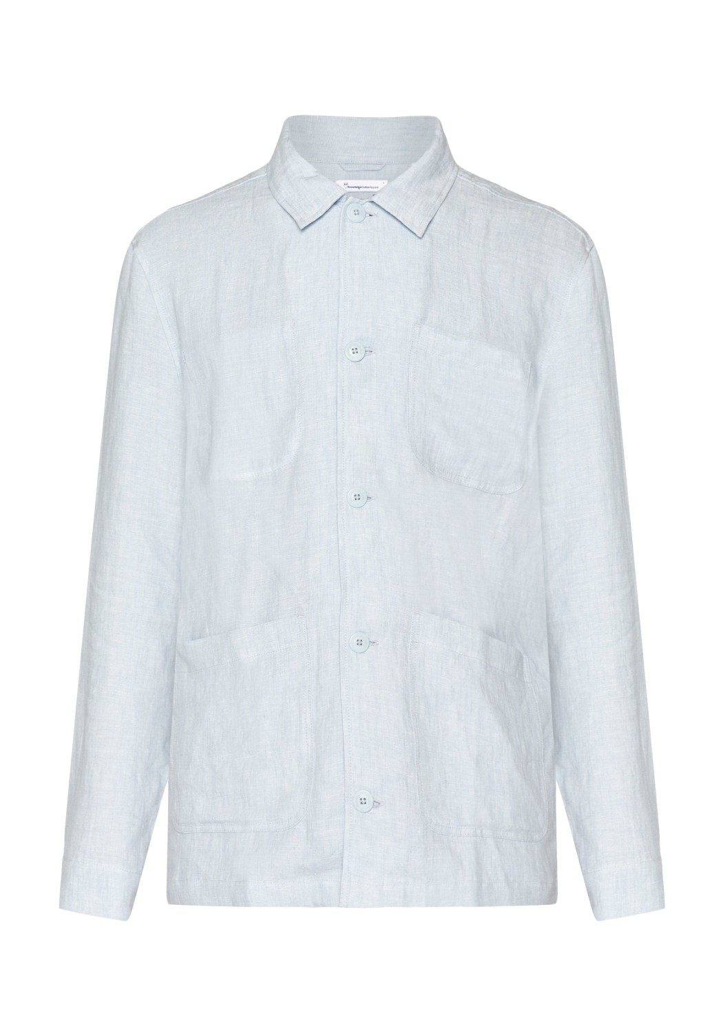 Knowledge Cotton Apparel Overshirt Linen Dusk Blue