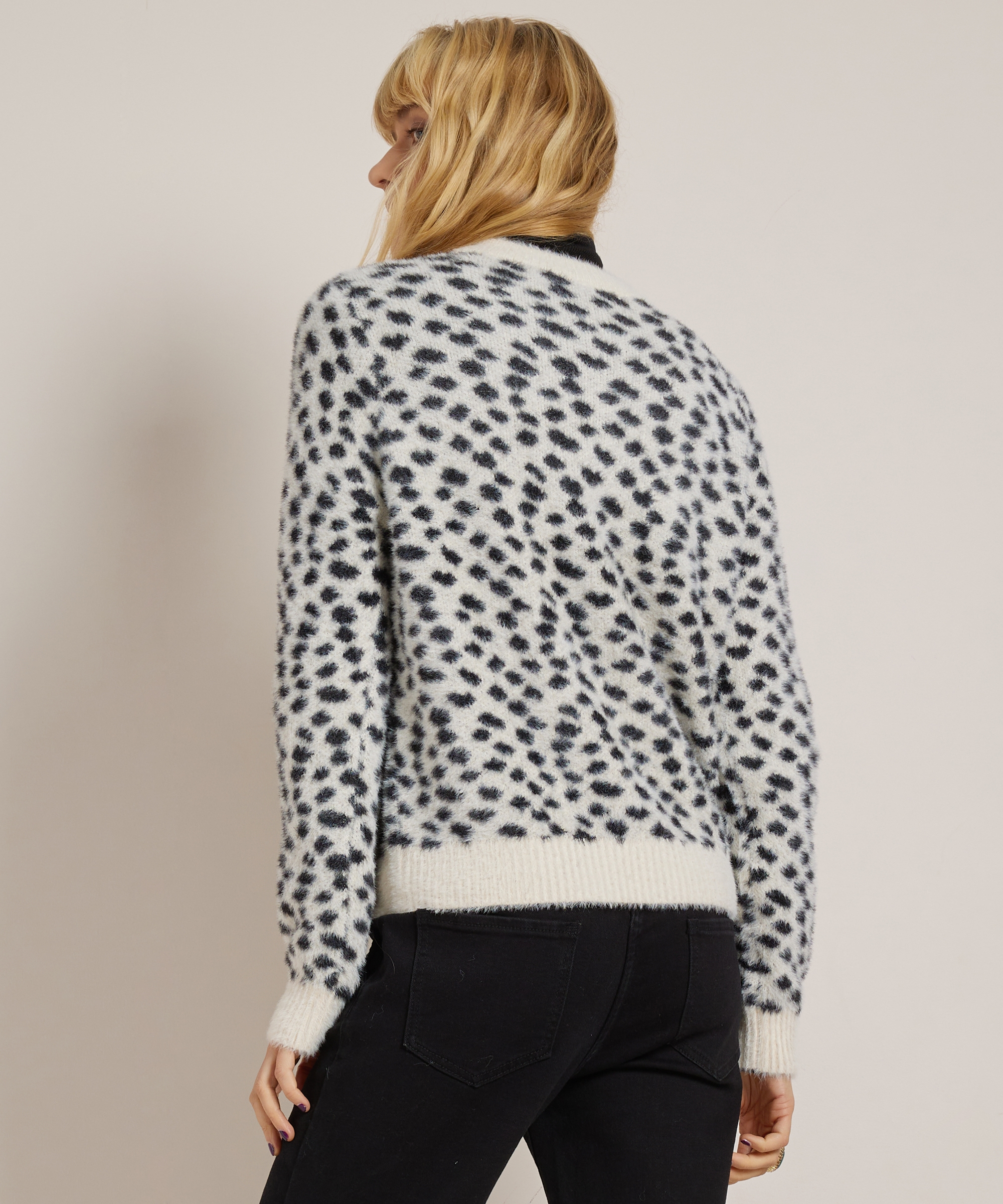 jacquard vest met strikjes