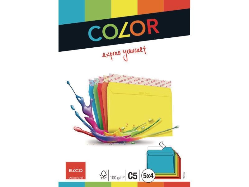 ELCO Couvert Color C5 Assortiert, 20 Stück Farbige Briefumschläge