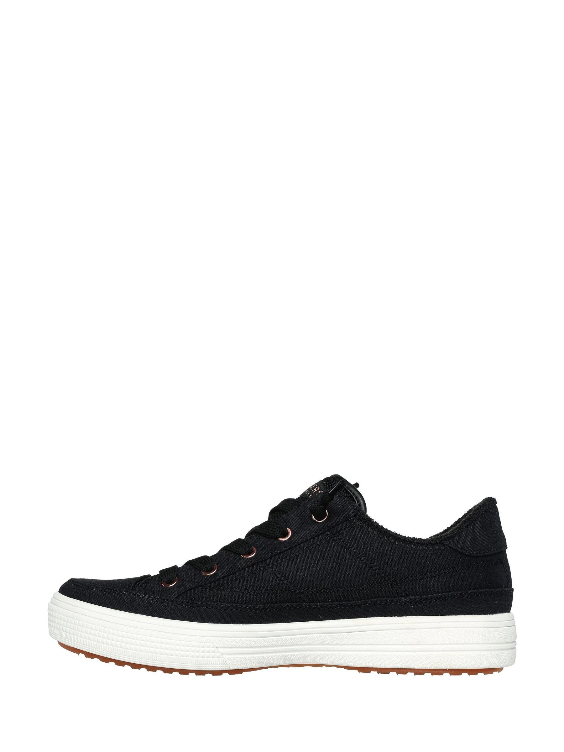 Zwart canvas - Skechers Arcade damessneakers met voetboogondersteuning