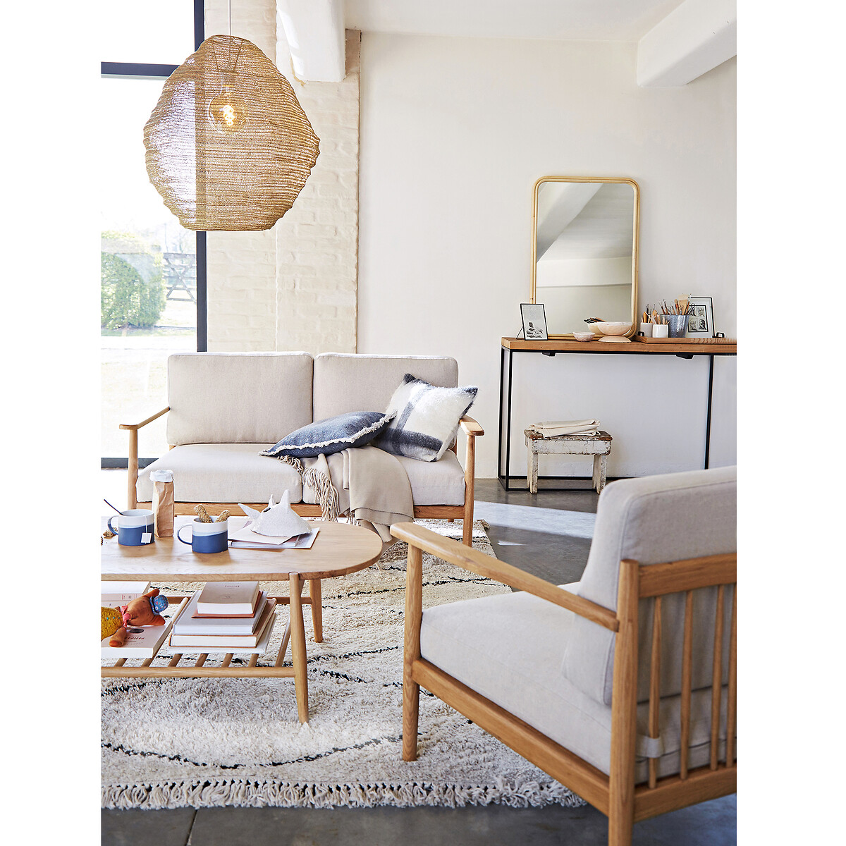 LA REDOUTE INTERIEURS<br>Espelho retangular de rattan 60x90 cm, Nogu