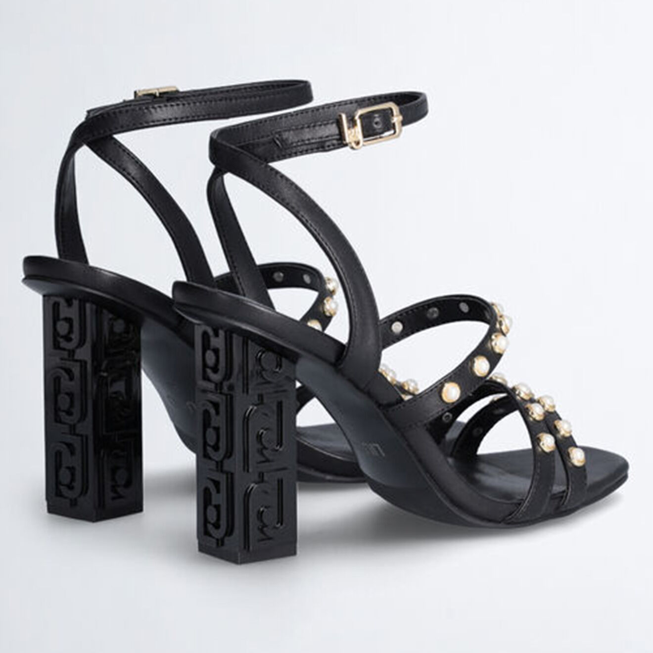 Liu-Jo Sandales en Cuir Selena noires - Talon 10 cm