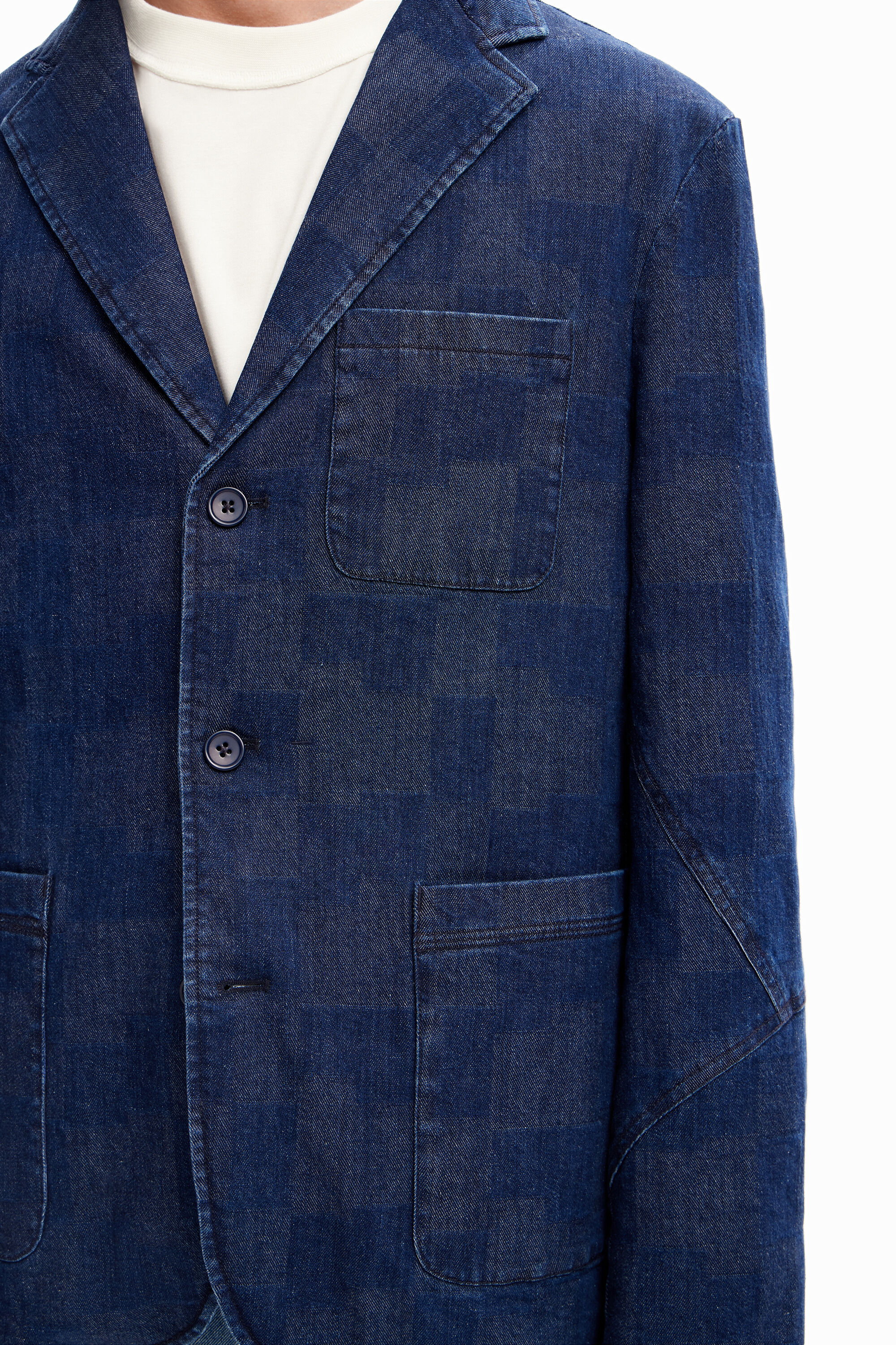 Blazer jean carreaux