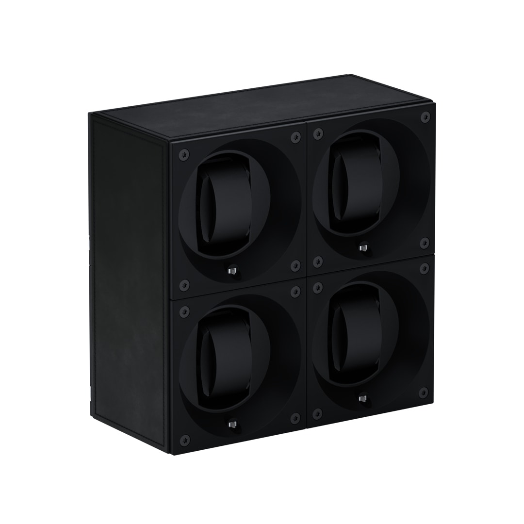SwissKubik Masterbox Leder Schwarz - 4 Uhren
