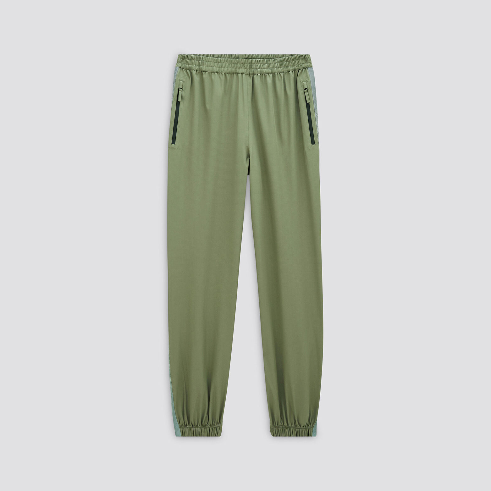 Pantalon taille élastiquée matière imperméable Kaki Clair