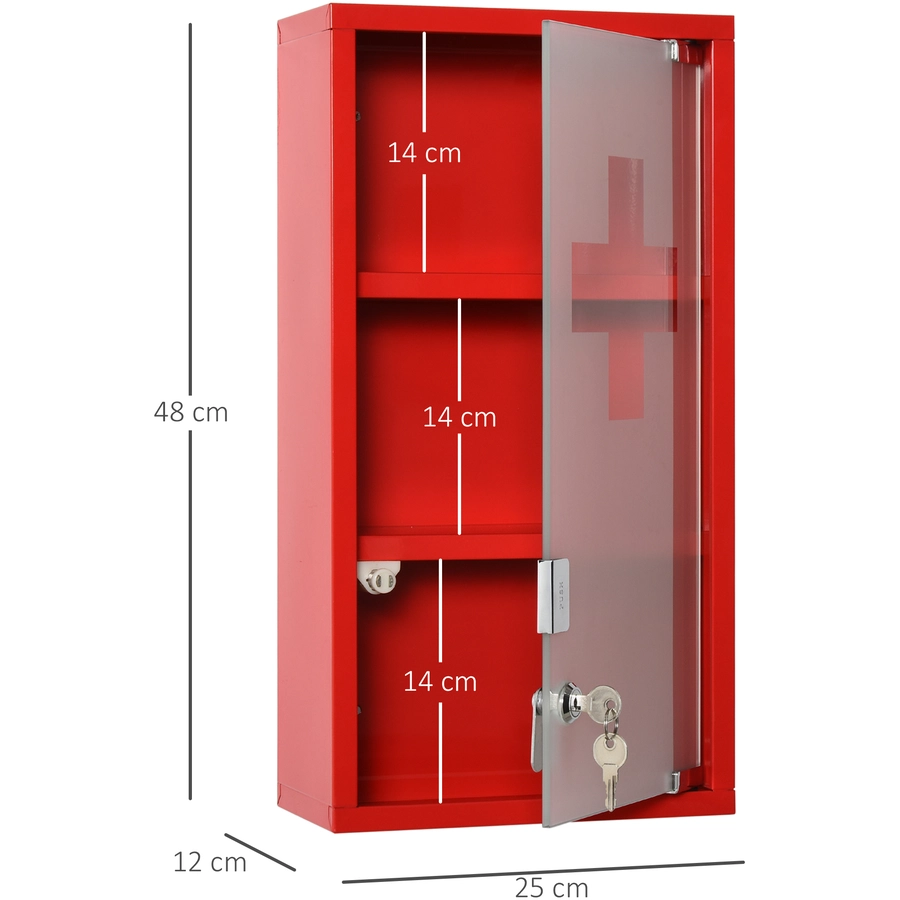 kleankin Medizinschrank rot