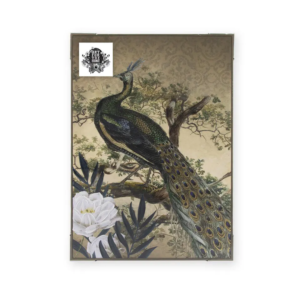 Art for the Home Canvas Geschilderde Details Peacock in Paradise