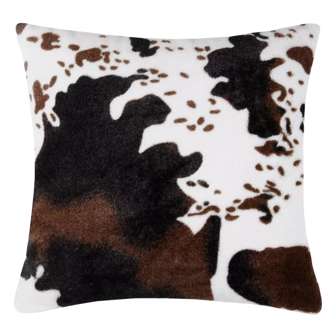Coussin carré fausse fourrure (45 x 45 cm) Vache Brun
