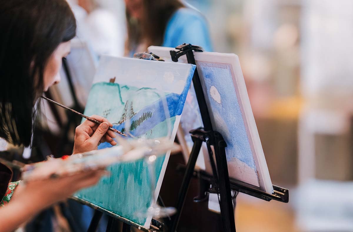 Paint & Drink mit Strukturpaste Frankfurt (Nordend)