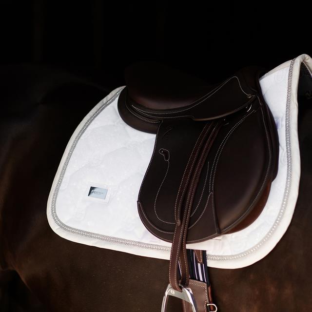 Zadeldek Equestrian Stockholm White Glimmer Springen Wit