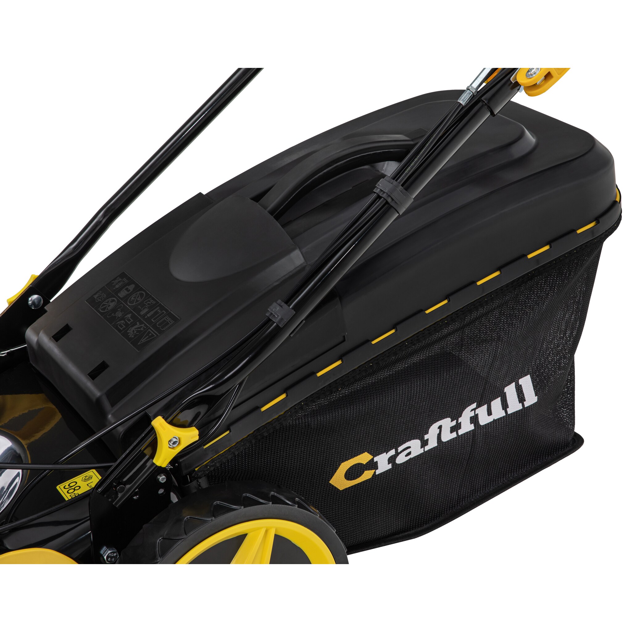 Craftfull Premium Benzin-Rasenmäher CR-196-10, 5in1, GT-Markengetriebe, 196cc-Motor, 4,4 kW, Euro 5 (Schwarz/Gelb)