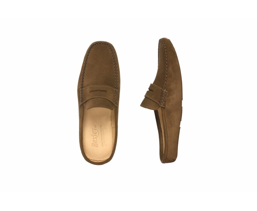 Chaussons mules homme Velours Chamois