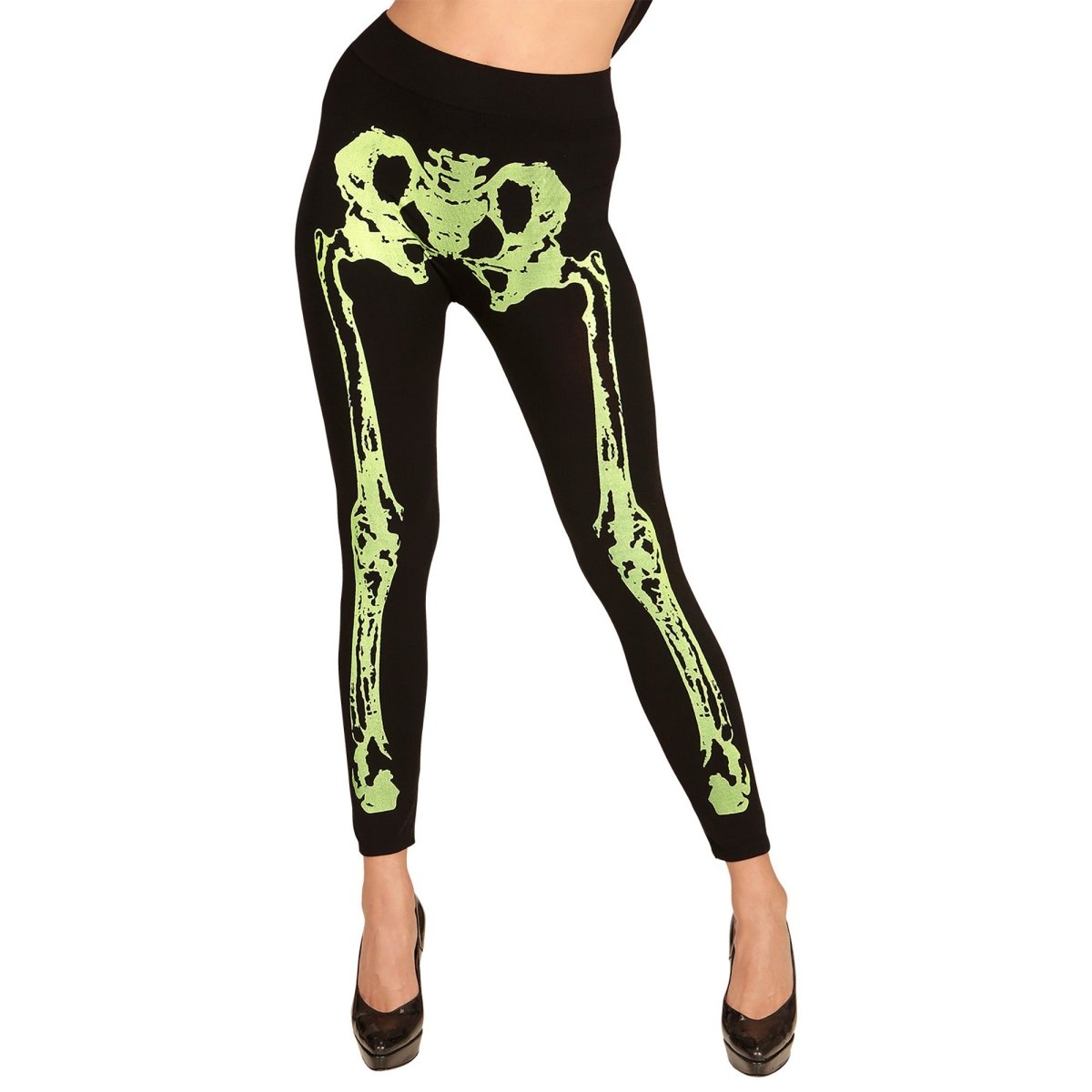 Halloween Legging Neon Groen Skelet