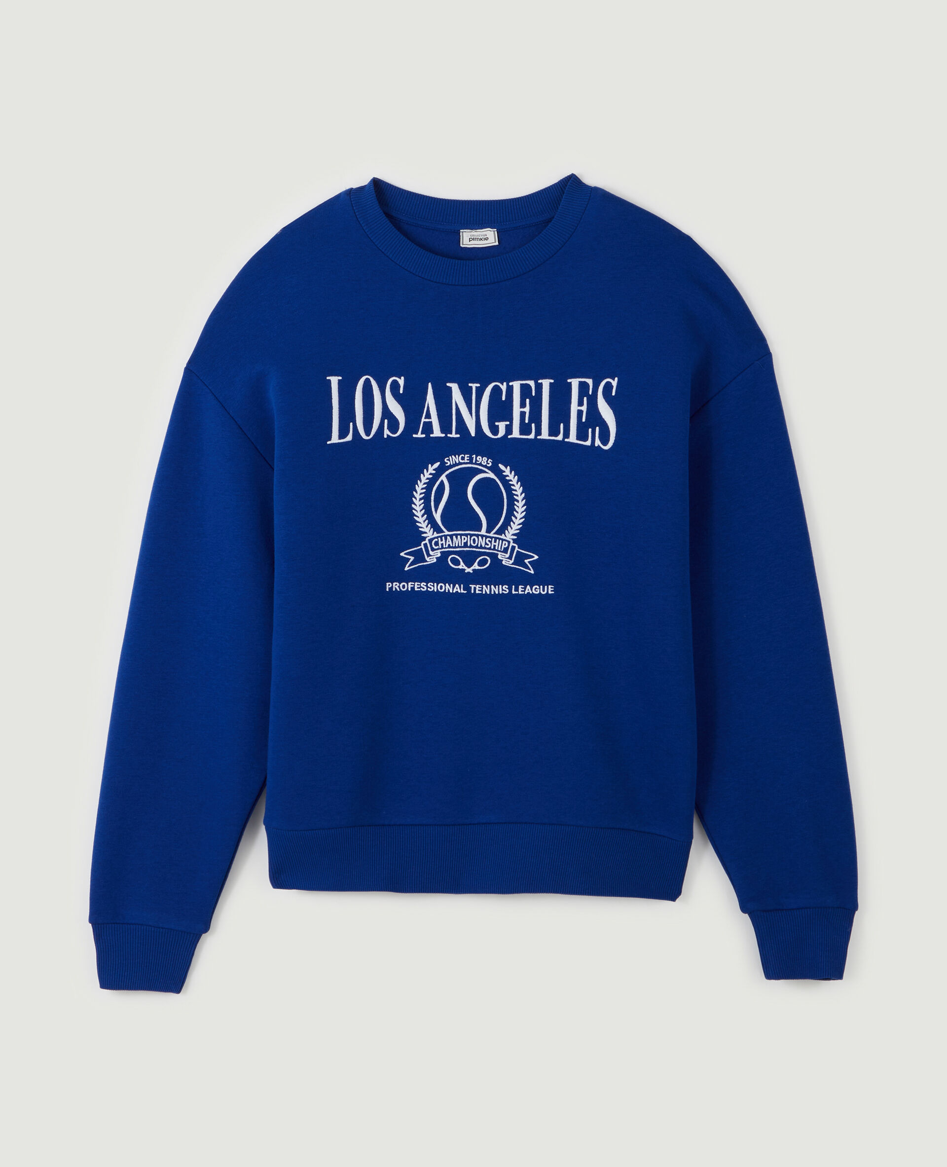 Sweat oversize brodé - Bleu électrique