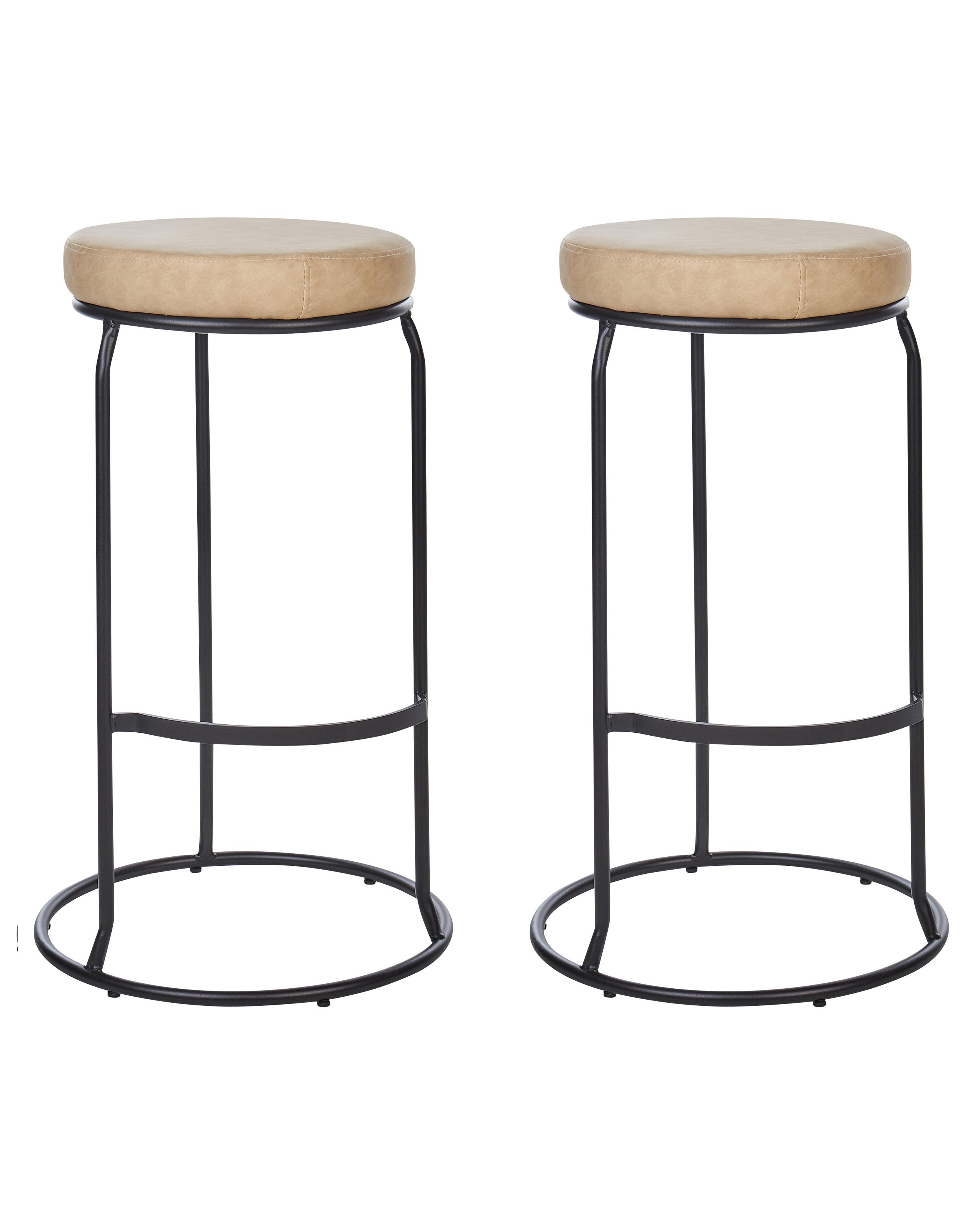 Set van 2 barkrukken MILROY Kunstleer Beige
