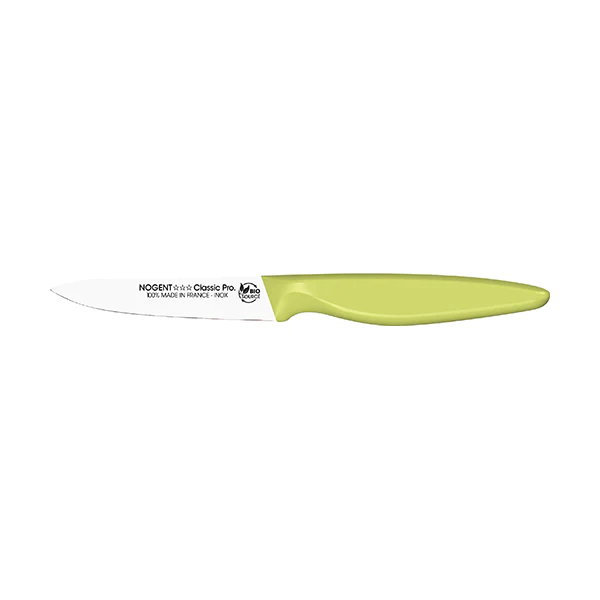 Couteau d'office lame pointue lisse 9 cm vert anis Bio sourcé Nogent