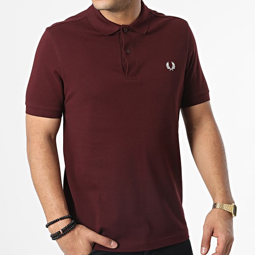 Polo Manches Courtes Plain Fred Perry M6000 Bordeaux