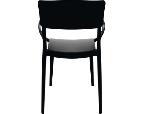 Stapelbare stoel met armleuningen Veba Wing 82 x 54 x 55 cm kunststof zwart