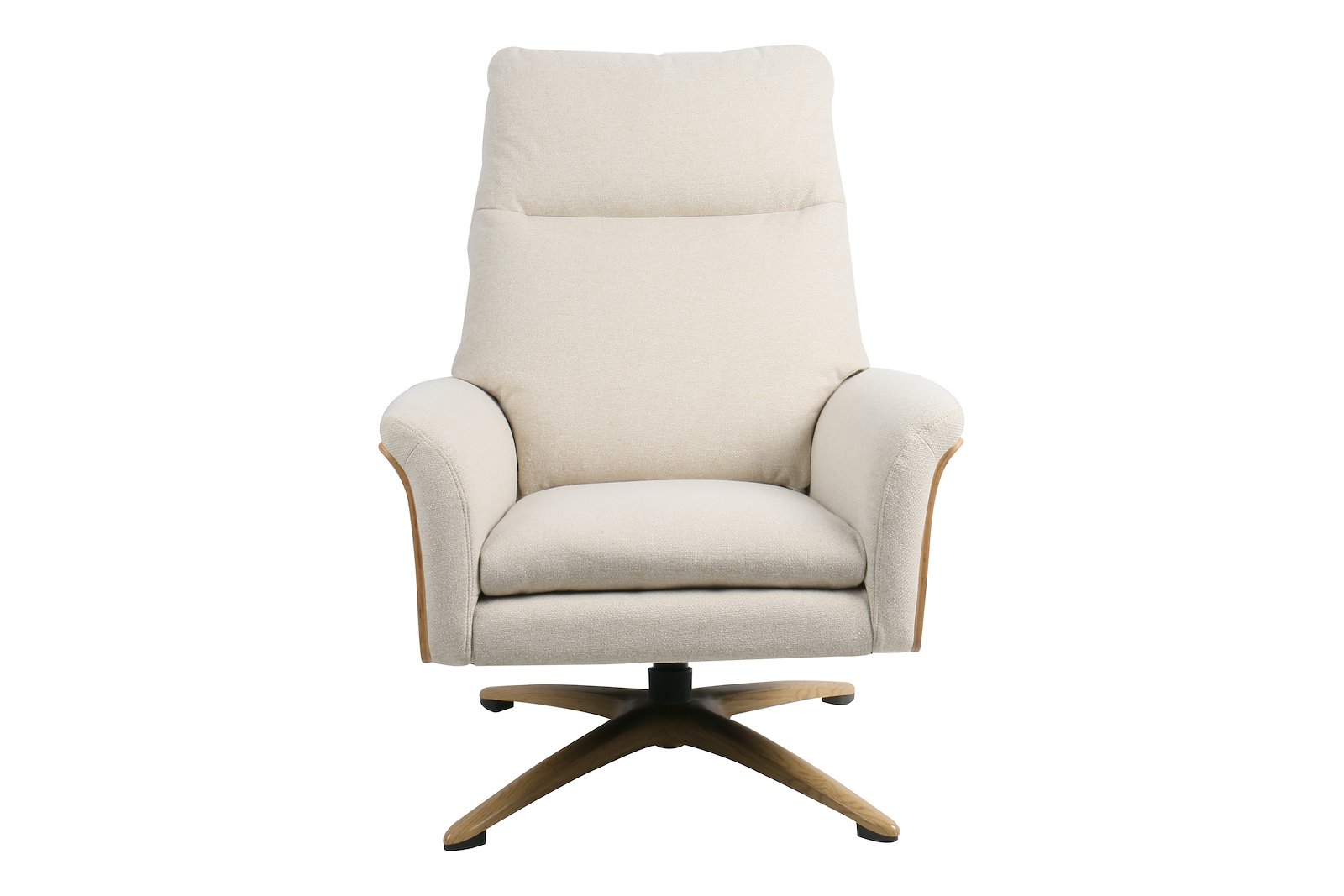 Reno hvilestol med reg.bar rygg trefarget stålunderstell, stoff Arne 22 Beige