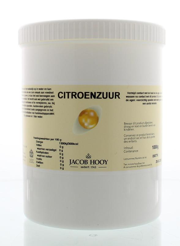 Jacob Hooy Citroenzuur meelkristal pot 1000g