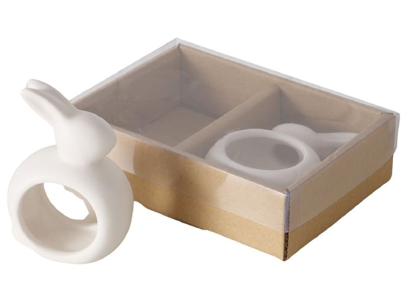 Boltze Serviettenhalter Hase Mercy, 2-teilig, Keramik Keramik-Serviettenhalter