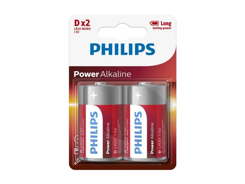 Philips Power Life LR20P2B - Batteri 2 x D - Alkalisk