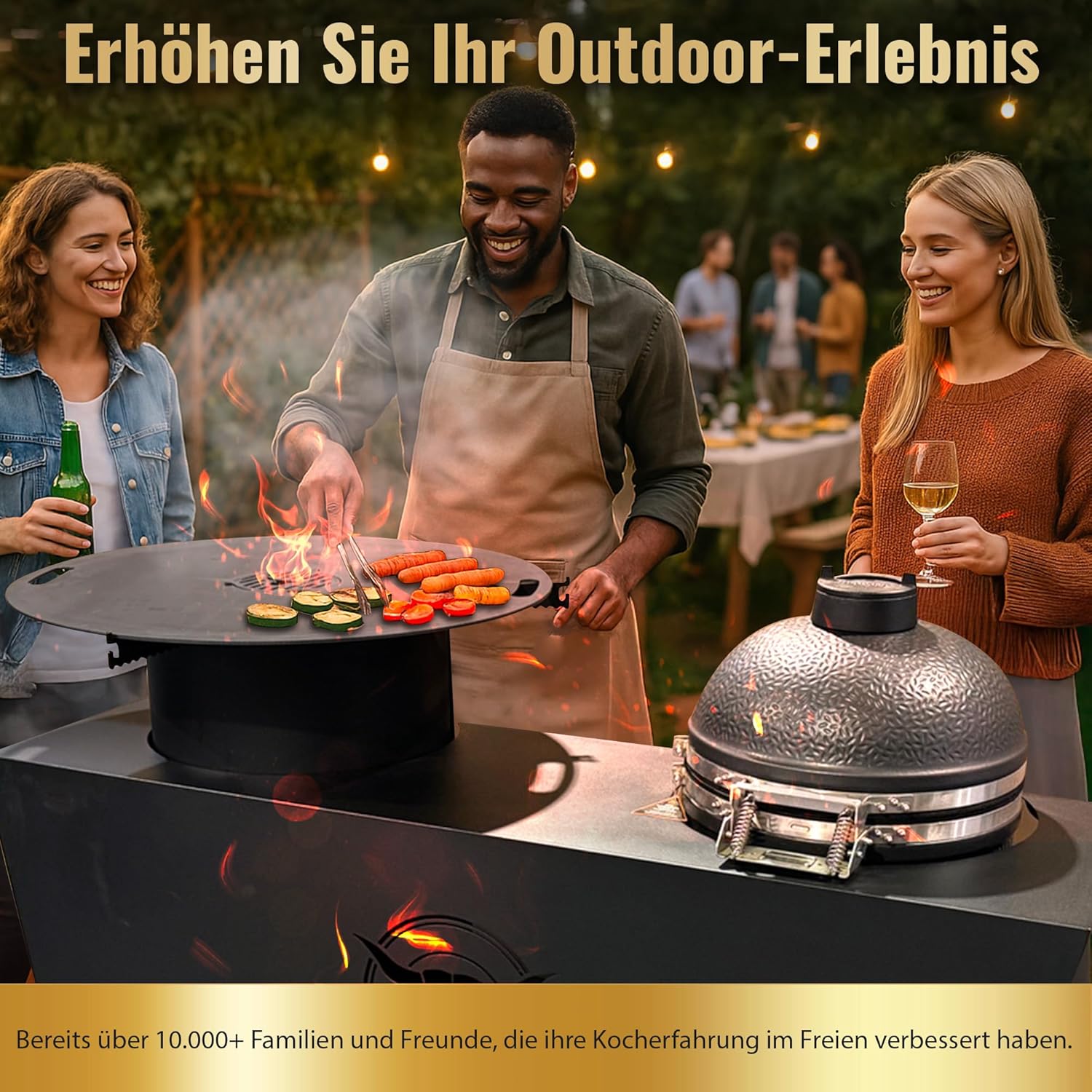 A. Weyck Tools Outdoorküche Avantgarde Monolith – Premium BBQ Outdoor Küche mit Keramikgrill & Feuerplatte - Modulare Gartenküche mit Multifunktionstonne, #2026