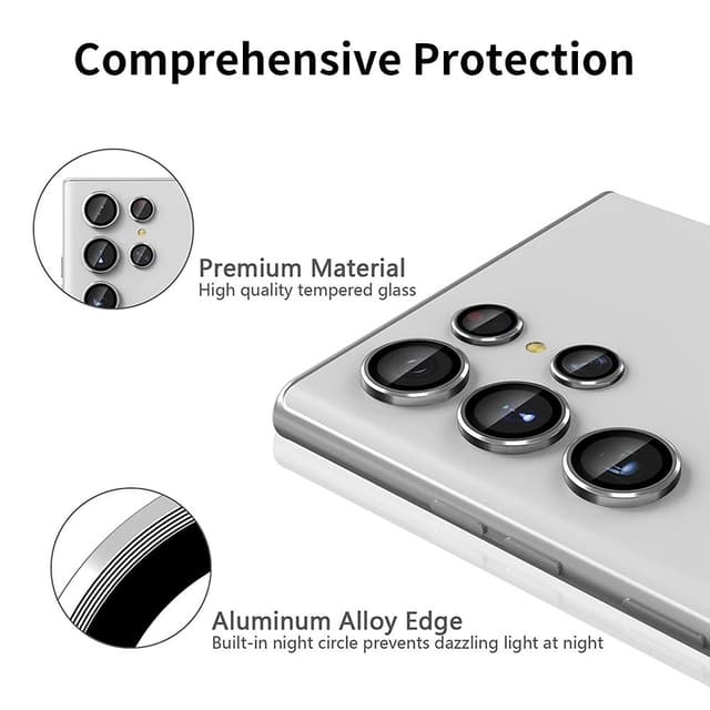 Til Samsung Galaxy S25 Ultra Kameralinsebeskytter ENKAY Metalring Linsefilm