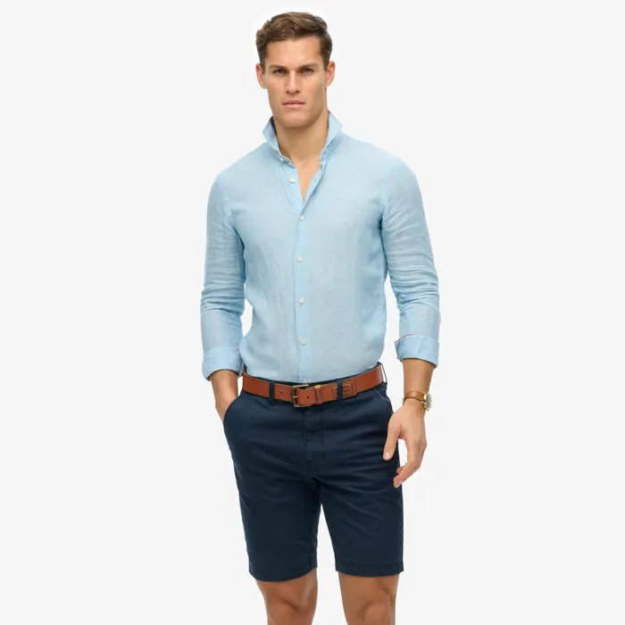 Superdry Vacation Linen LS Overhemd Heren