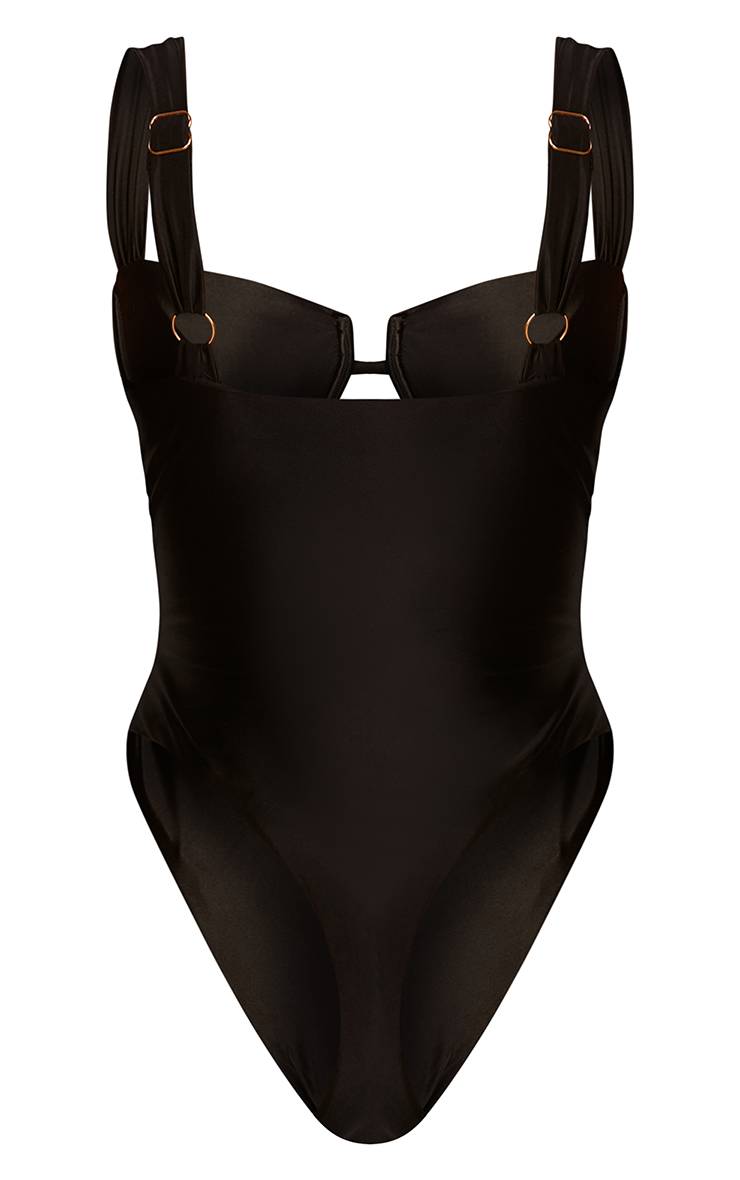 Noir Maillot De Bain Une Pièce À Armatures Shine Swim