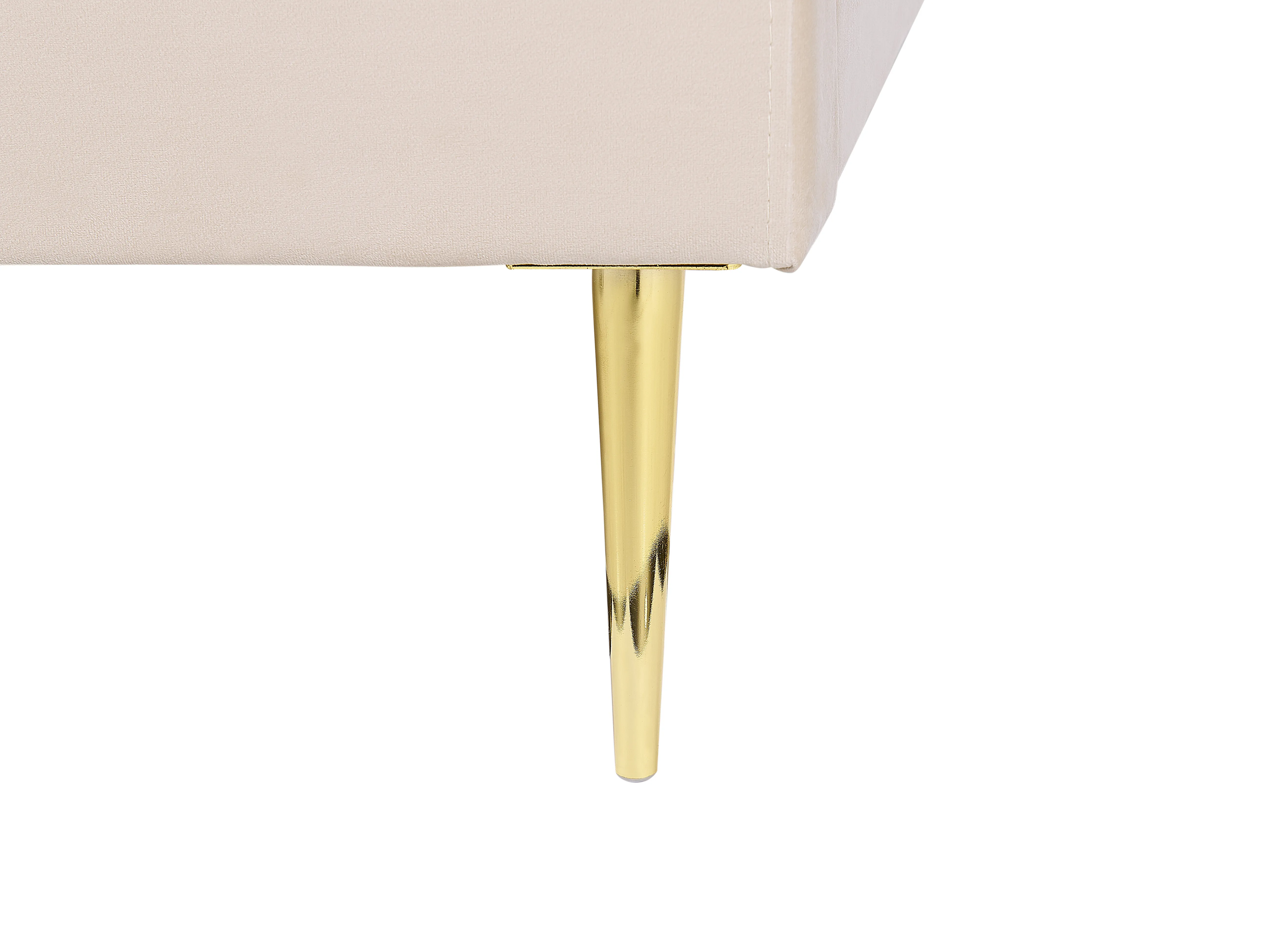 Bed Fluweel FLAYAT 160 x 200 cm Lichtbeige
