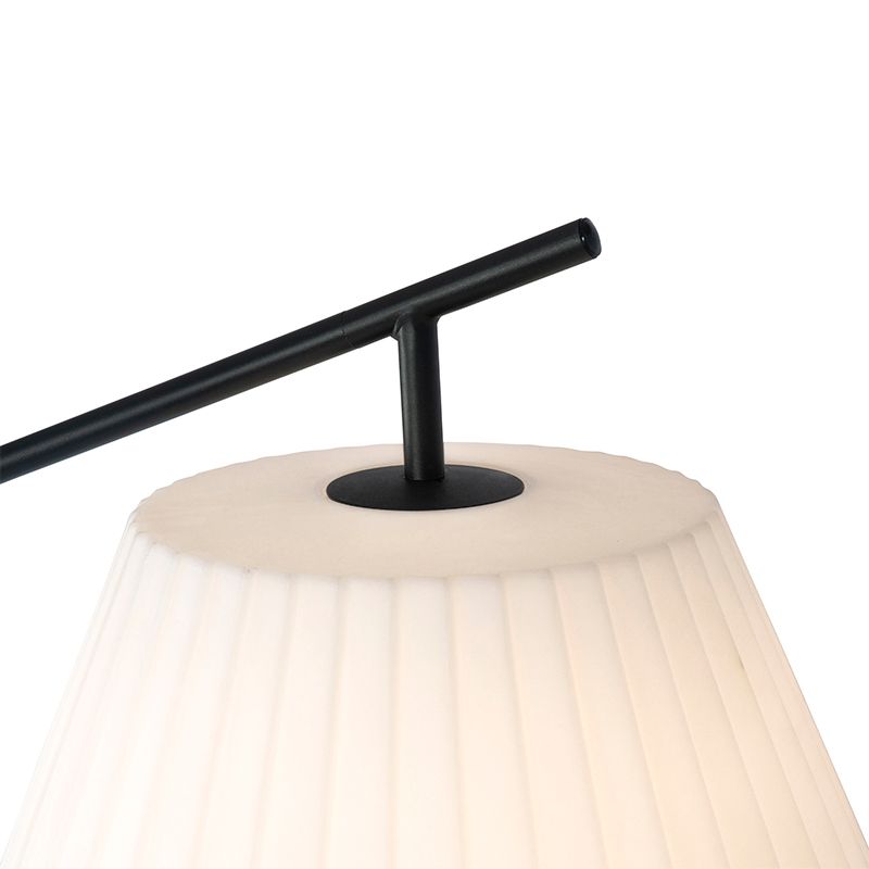 Design buiten vloerlamp zwart met witte kap IP44 - Robbert
