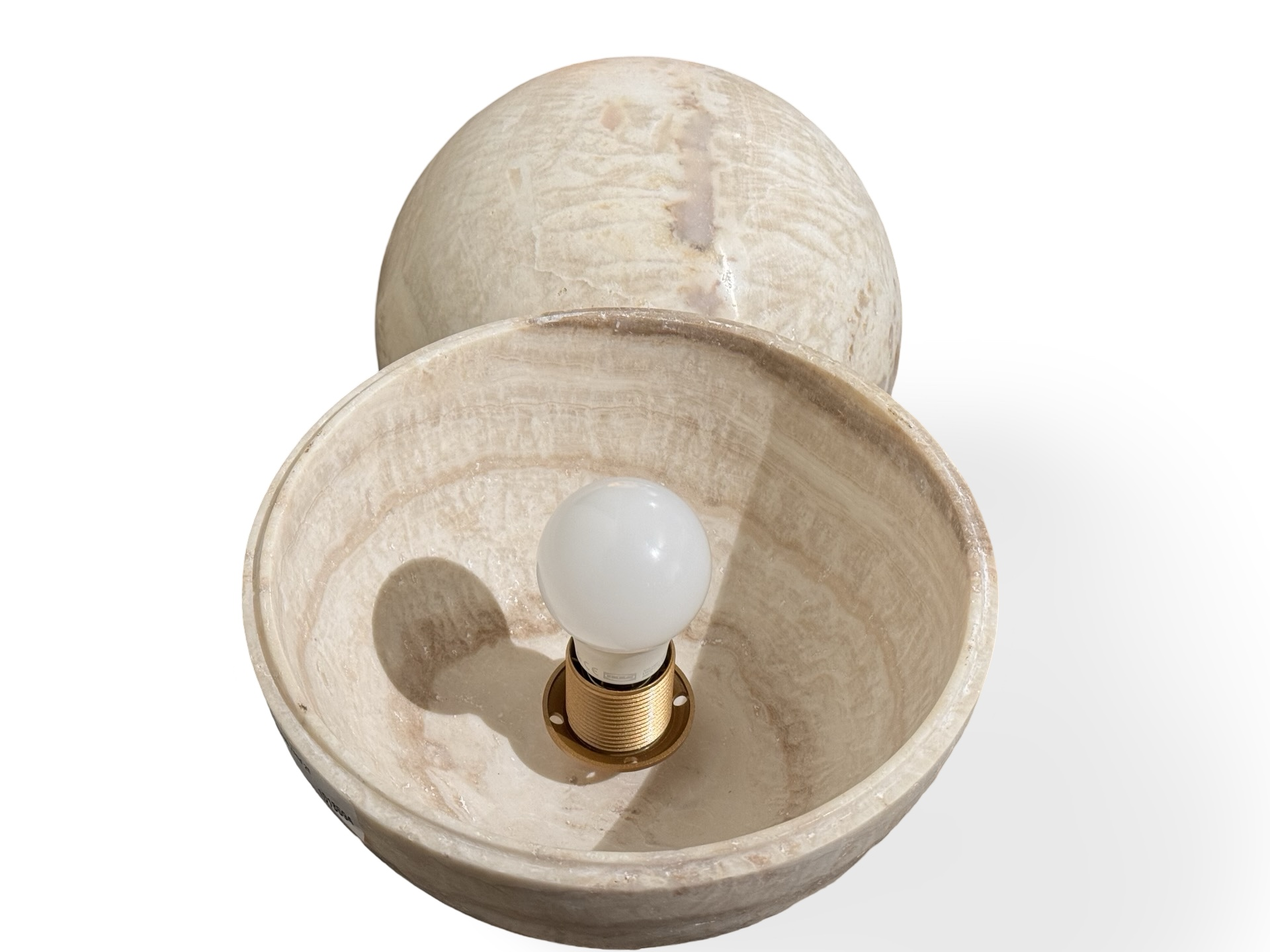 Lamp onyx rond 25 cm uniek
