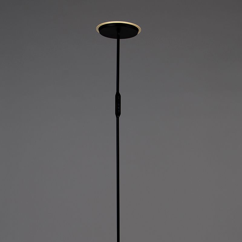 Vloerlamp zwart incl. LED met afstandsbediening - Bumu