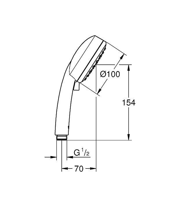 Douchette et flexible chrome rond Grohe Vitalio Comfort 2 jets