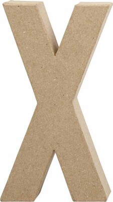 Bogstav Til Pynt - X - Stort Bogstav - Papmaché - 20,2X10,5 CM