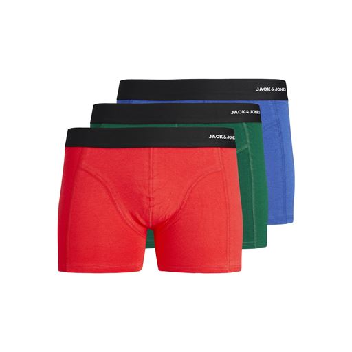 Jack&Jones Lucas 3-pak Underbukser, Rød/Blå/Grøn, XL
