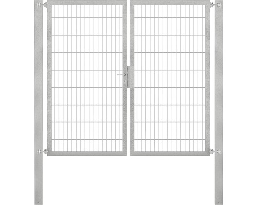 Dubbele poort van metaalgaas, ALBERTS Flexo Plus 8/6/8, 200 x 180 cm, inclusief palen van 8 x 8 cm, thermisch verzinkt