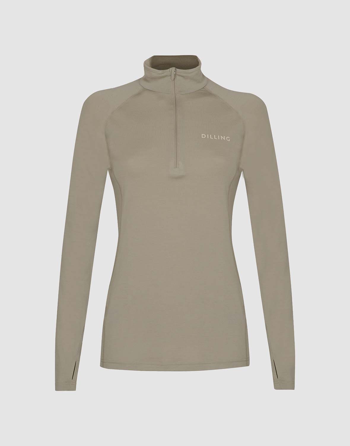 Shirt met halve rits van merinowol voor dames - Gratis
